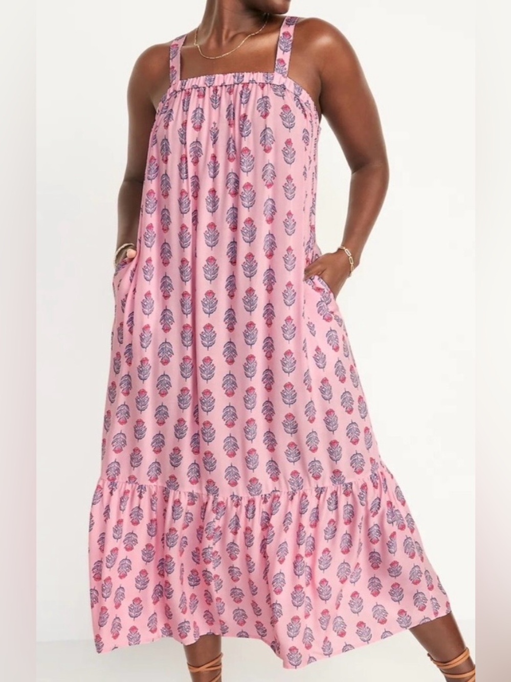 OLD NAVY Sleeveless Tie-Back
Cutout Maxi Swing Dress- 2X